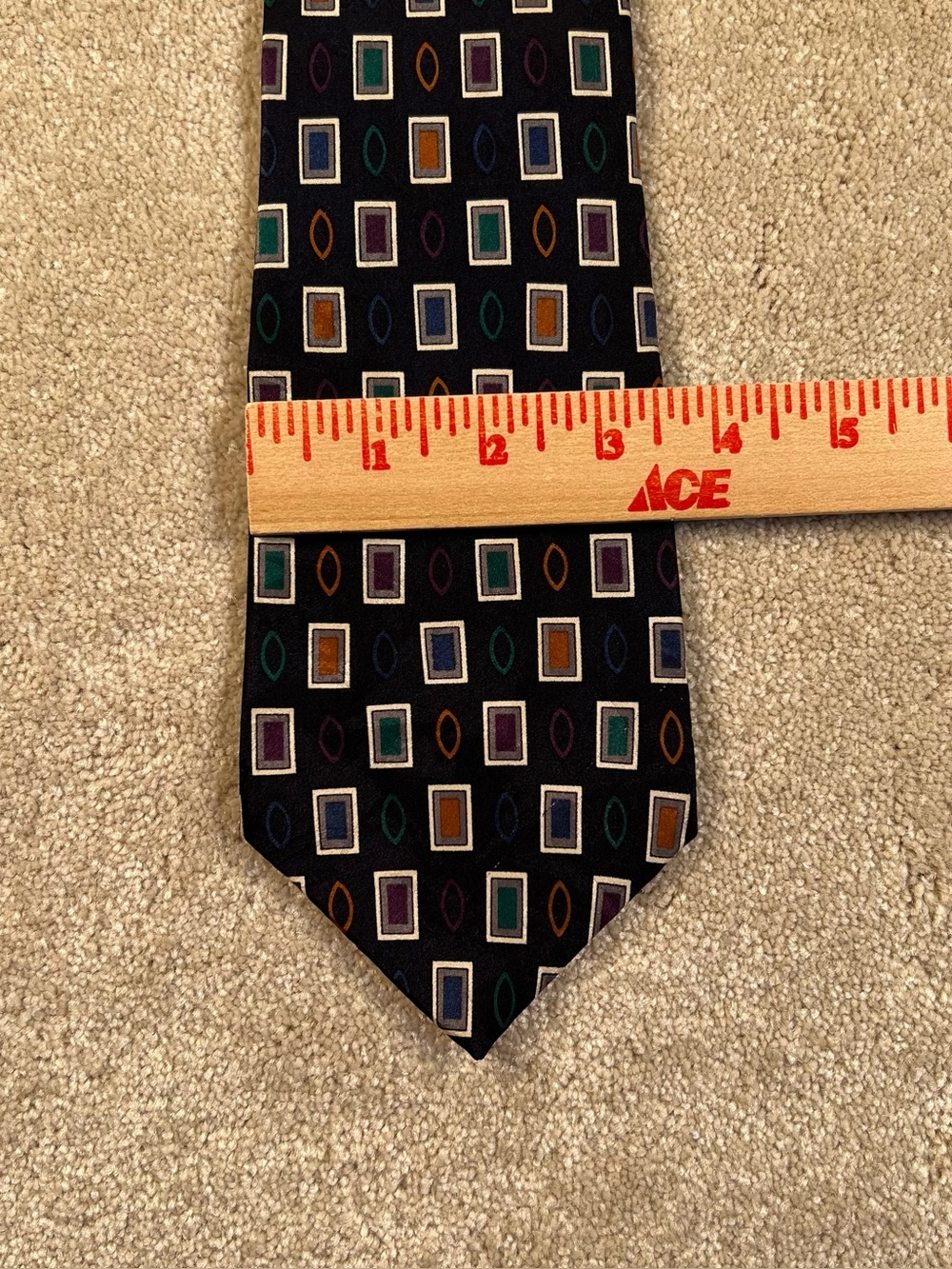Monsieur Givenchy Neck Tie Silk Geometric wedding workwear professrional - Picture 7 of 9